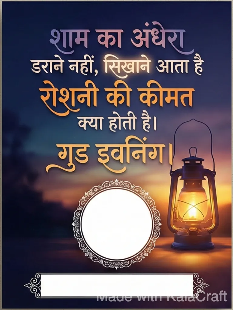शुभ संध्या Poster 1 - Hindi Quote & Image