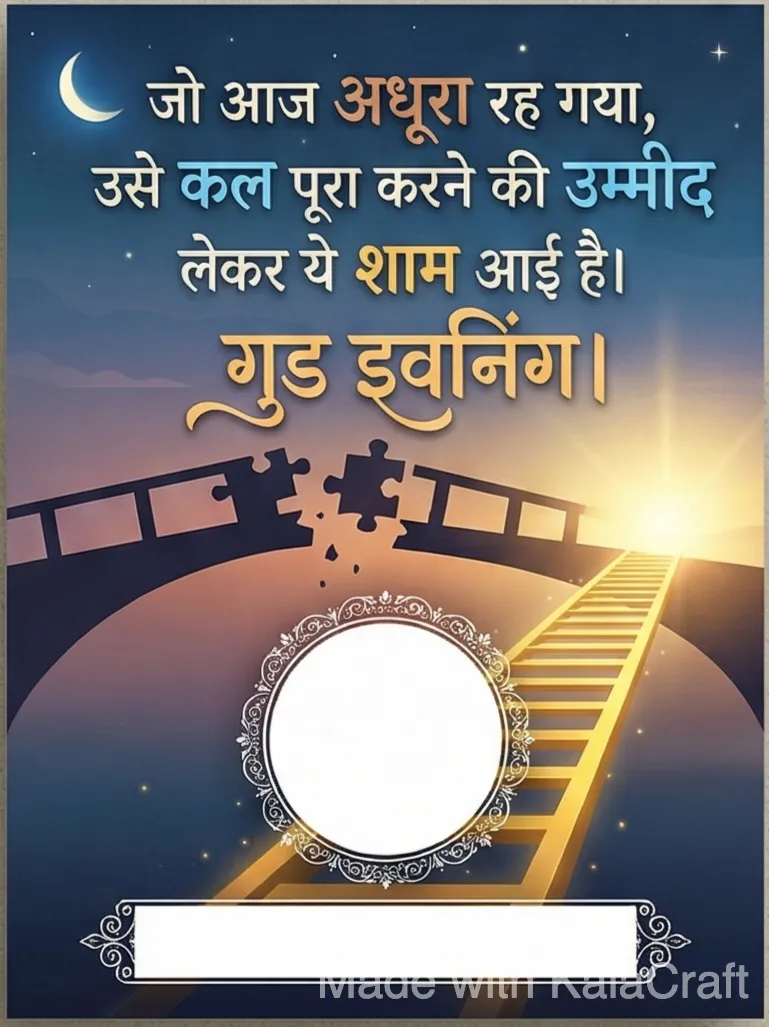 शुभ संध्या Poster 3 - Hindi Quote & Image