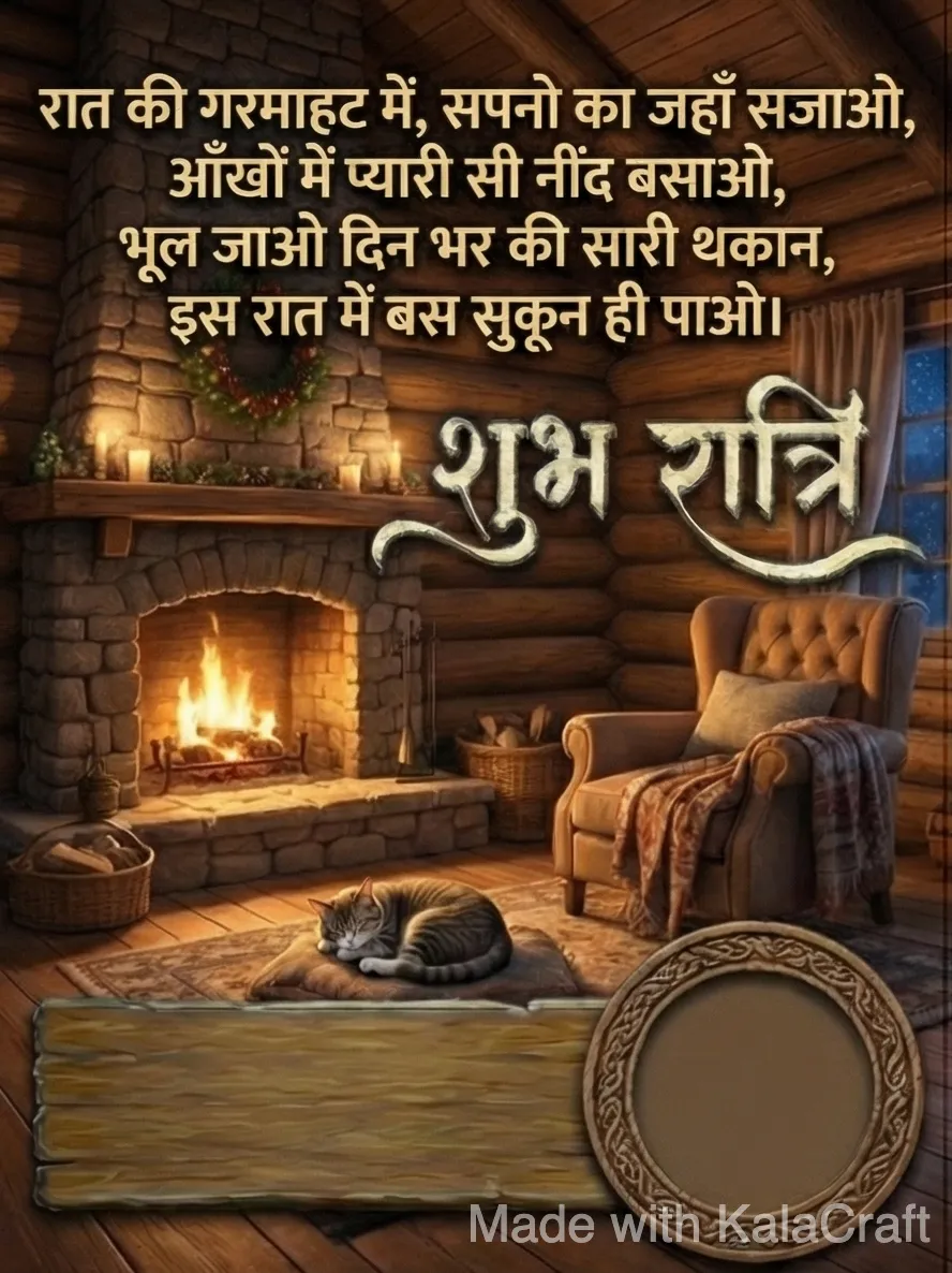 शुभ रात्रि Poster 1 - Hindi Quote & Image