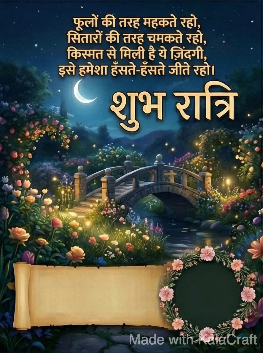 शुभ रात्रि Poster 2 - Hindi Quote & Image
