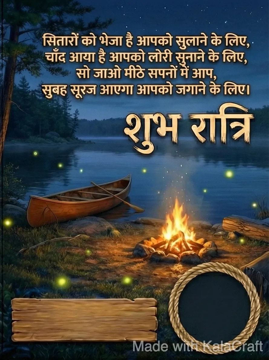 शुभ रात्रि Poster 3 - Hindi Quote & Image