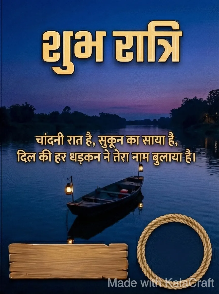 शुभ रात्रि Poster 4 - Hindi Quote & Image